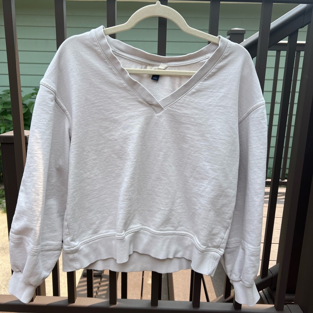 Universal Thread Womens Cream Crop Sweatshirt Size Large